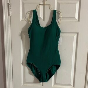 Time and Tru Teal Textured Swimsuit